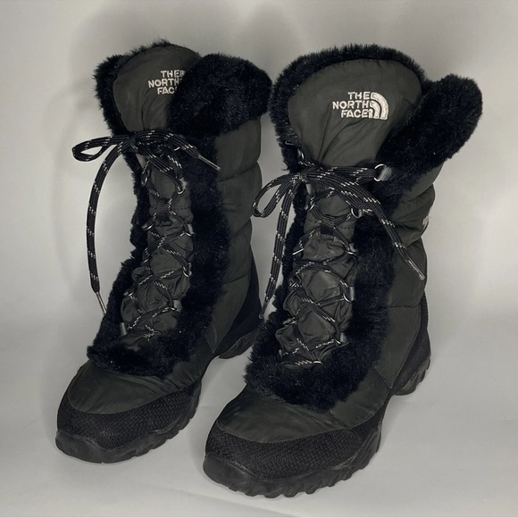 The North Face😎✨ Women's Black Fur-Lined Winter Boots - Picture 1 of 5